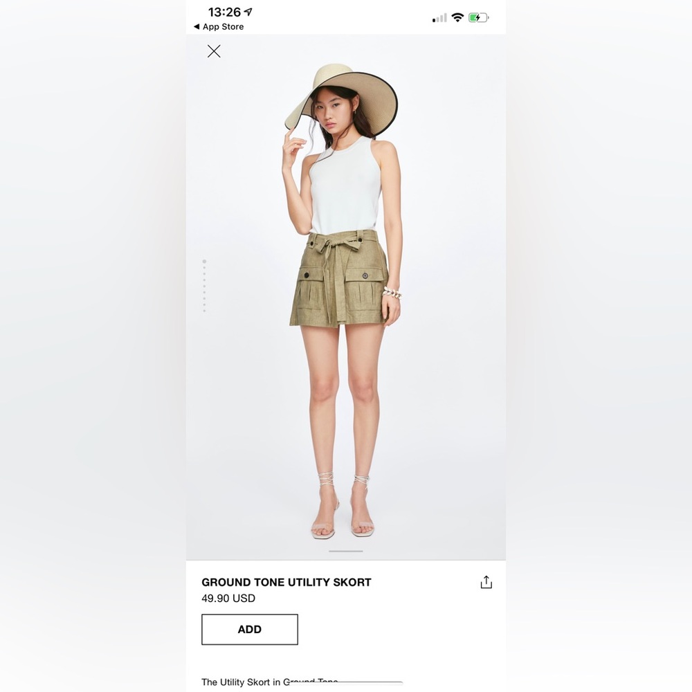 ZARA GROUND TONE UTILITY SKORT
